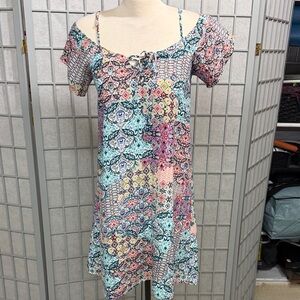 Tristan Multicolor Patterned Dress, Size Small